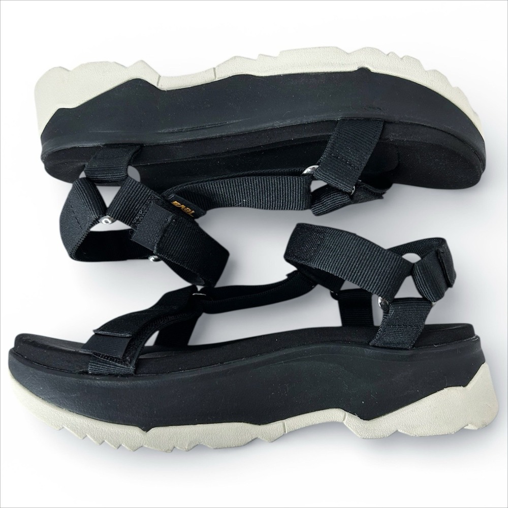 Teva Black and White Platform Sandals - Picture 5 of 9